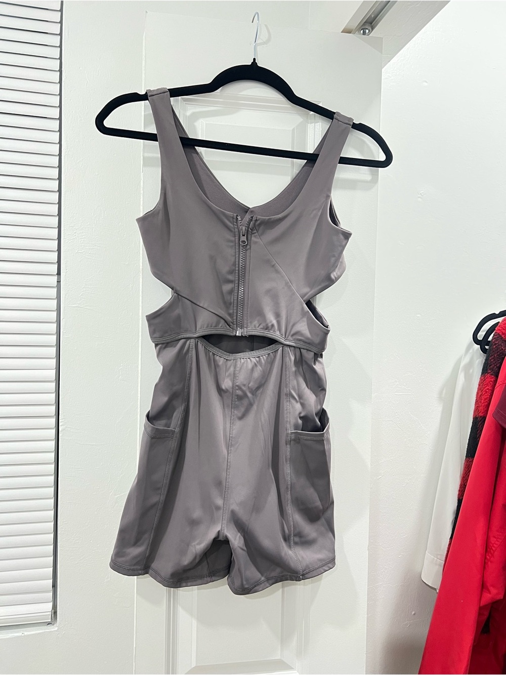 Cutout Romper with Front Zip